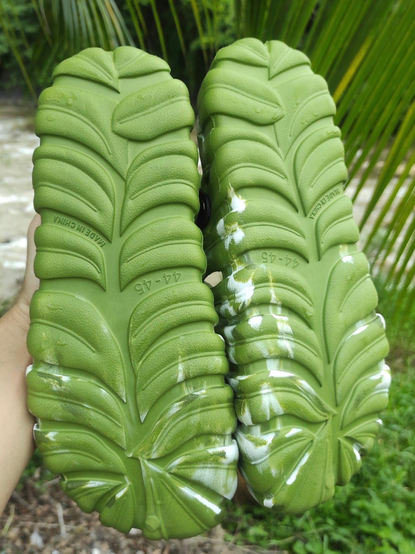 Sandália Slide EVA Estampa Monstera