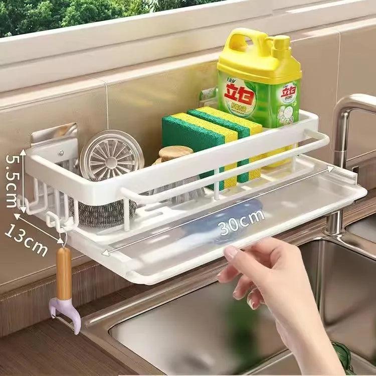 Suporte de esponjas e produtos de limpeza para pia - Organização - Armazenamento de Cozinha, cozinha, Design Funcional, Elegância na Cozinha, Espaço de Armazenamento, Espaço de Pia, Organizador de Pia, Organizador de Utensílios, Organização de Banheiro, Organização de Casa, Organização de Pia, Organização Doméstica, Organização Inteligente, Pia sem Bagunça, Rack de Pia, Solução de Organização, Suporte de Pia, Suporte Pendurado