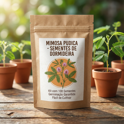 Kit 100 Sementes Mimosa Pudica