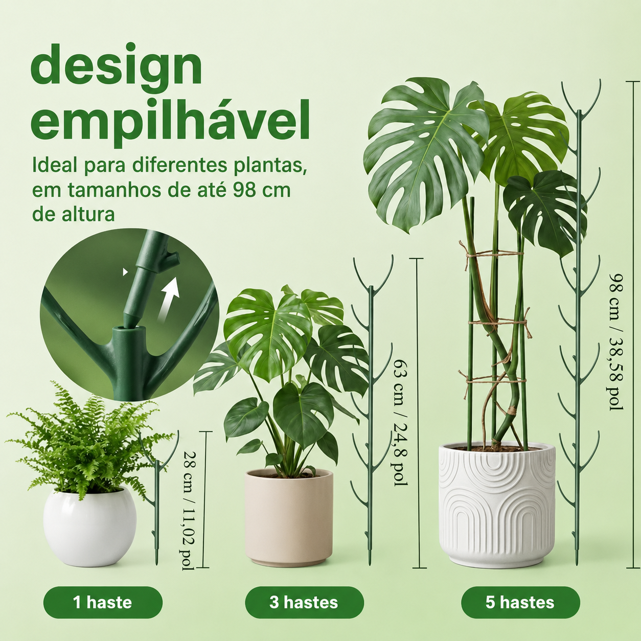 Kit Suporte Empilhável para Plantas Altas