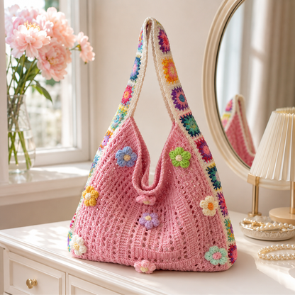 Bolsa Transversal Floral Patchwork