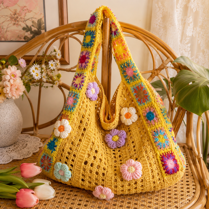 Bolsa Transversal Floral Patchwork