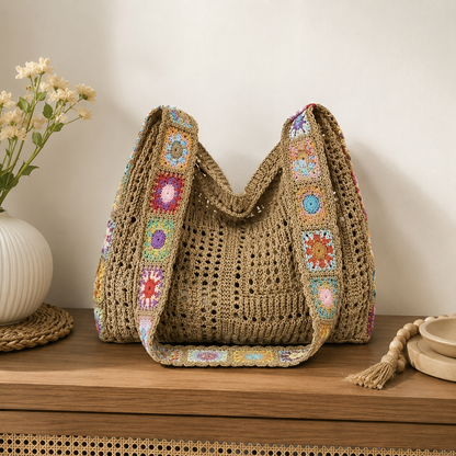 Bolsa Transversal Floral Patchwork