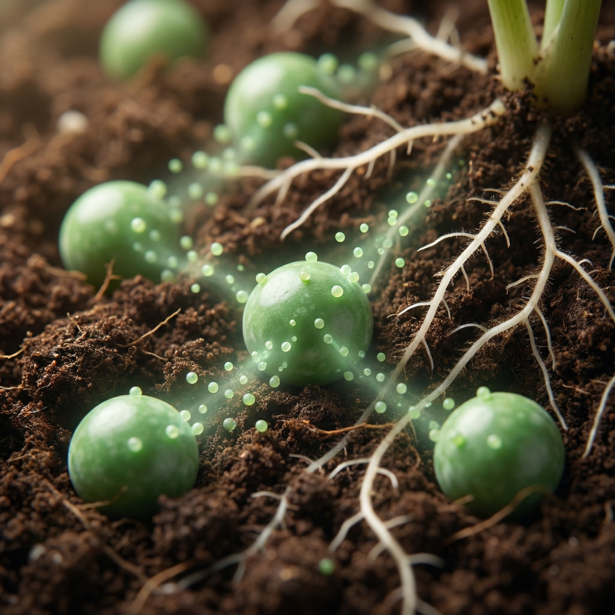 Aplicação do fertilizante VitalFlora no substrato de uma planta