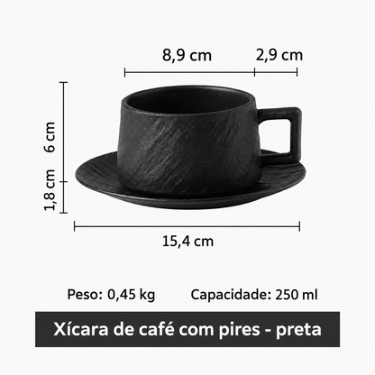 Conjunto de Xícaras de Cerâmica Estilo Japonês com Bandeja