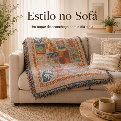 Manta Decorativa Sol & Lua – Estilo Boho
