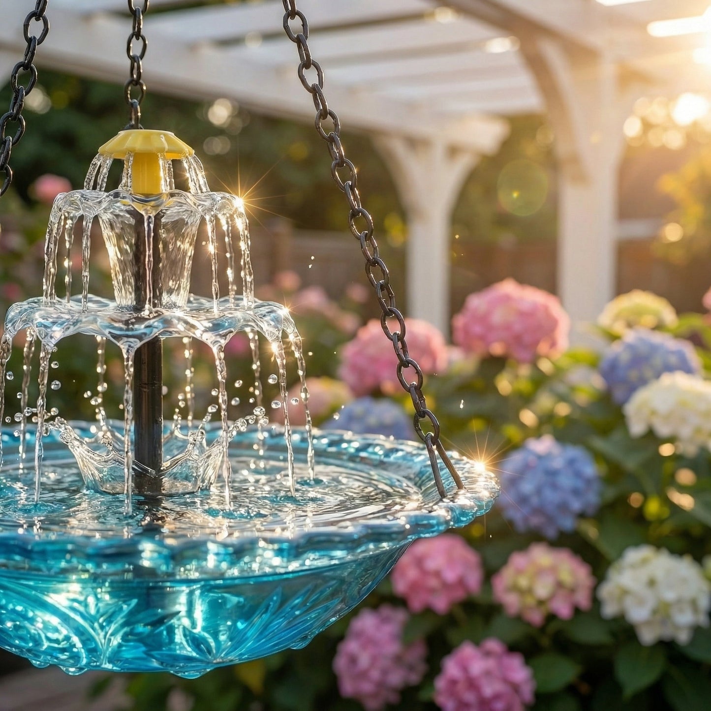 AquaBird - Fonte Solar Suspensa para Banho de Pássaros