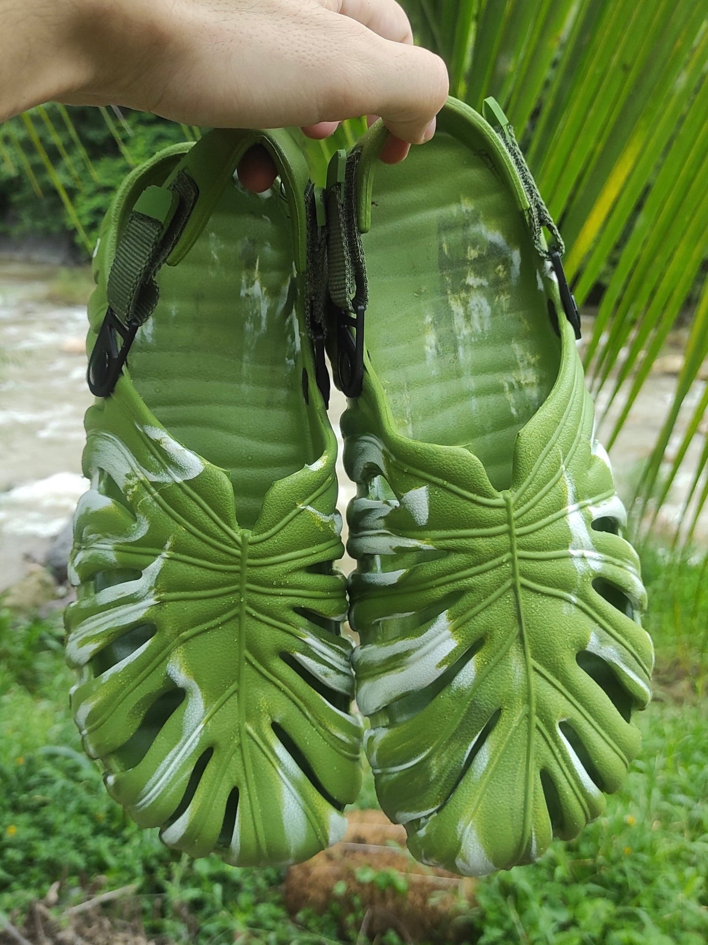 Sandália Slide EVA Estampa Monstera