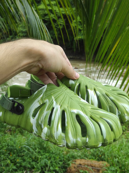 Sandália Slide EVA Estampa Monstera
