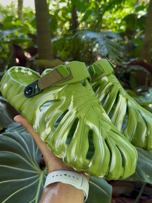 Sandália Slide EVA Estampa Monstera