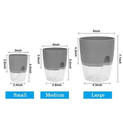 Vaso Autoirrigável Transparente com Reservatório de Água