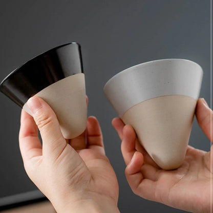 Xícara de Cerâmica Cone Japonesa Retrô para Café