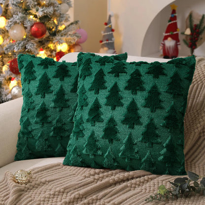 Capa de almofada de Natal com textura — Sino com laço