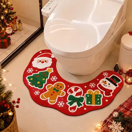 Tapete de Natal para vaso sanitário em U