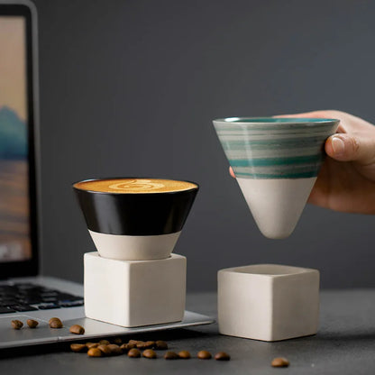 Xícara de Cerâmica Cone Japonesa Retrô para Café