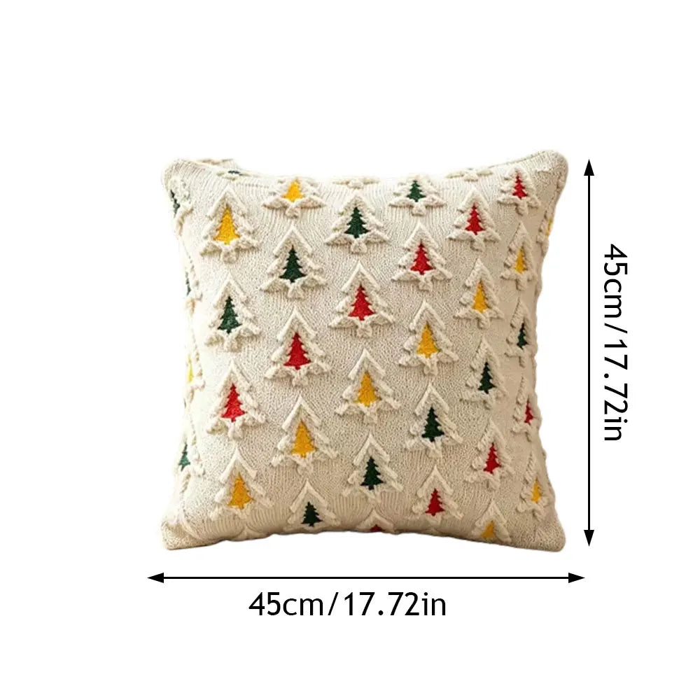 Capa de almofada de Natal em pelúcia — Árvores
