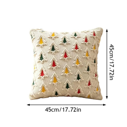 Capa de almofada de Natal em pelúcia — Árvores