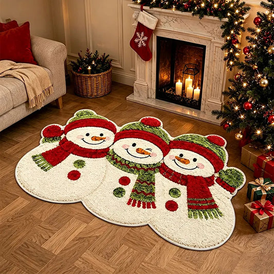 Tapete de Natal Bonecos de Neve