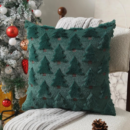 Capa de almofada de Natal com textura — Sino com laço