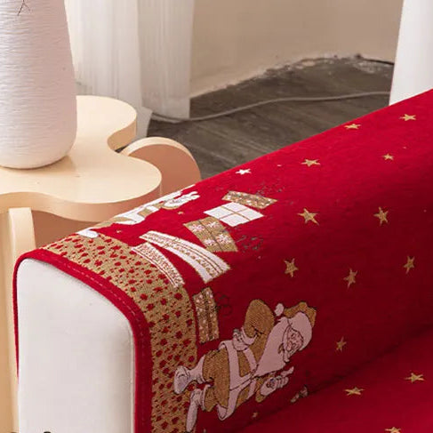 Protetor de sofá de Natal em chenille