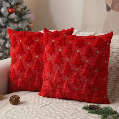 Capa de almofada de Natal com textura — Sino com laço