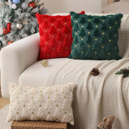 Capa de almofada de Natal com textura — Sino com laço