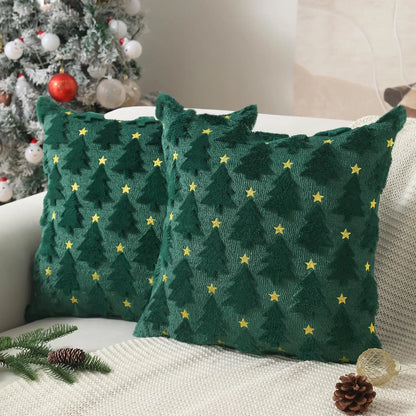 Capa de almofada de Natal com textura — Sino com laço