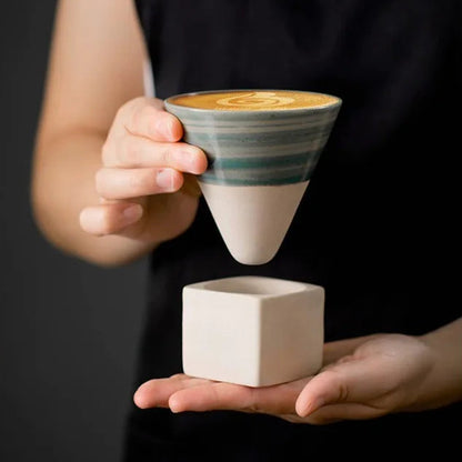 Xícara de Cerâmica Cone Japonesa Retrô para Café
