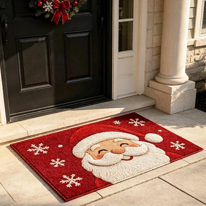 Tapete de Natal Papai Noel com flocos de neve
