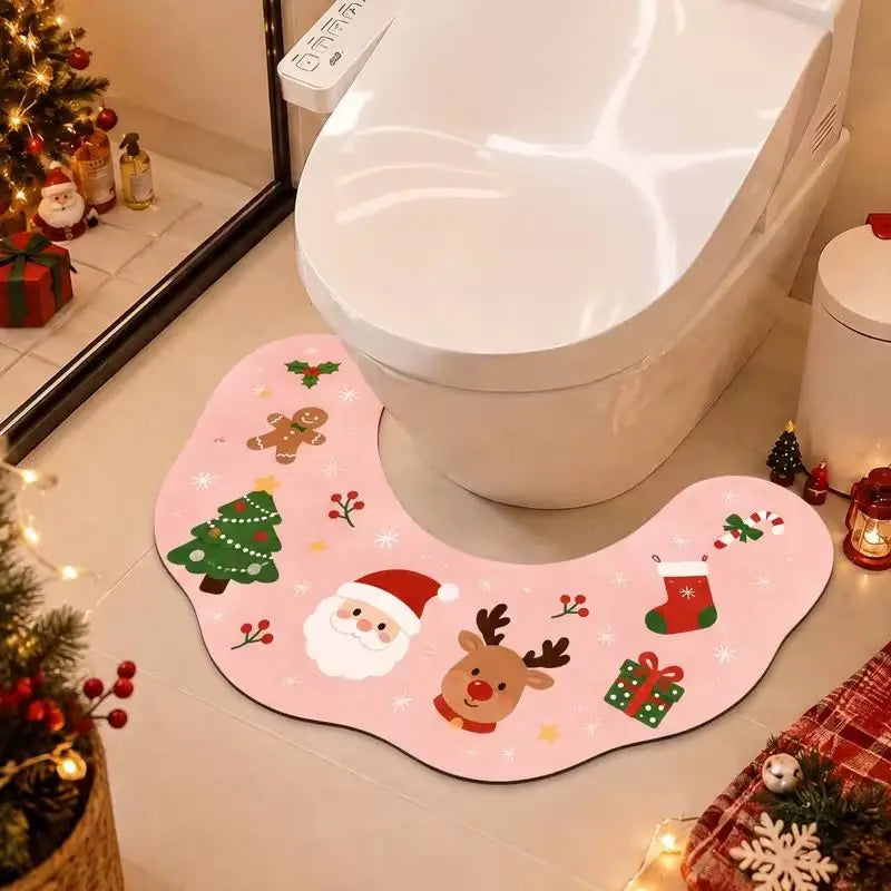 Tapete de Natal para vaso sanitário em U