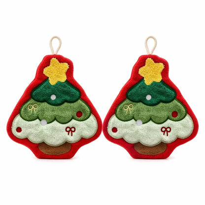 Kit de toalhas de mão de Natal com alça — 2 peças