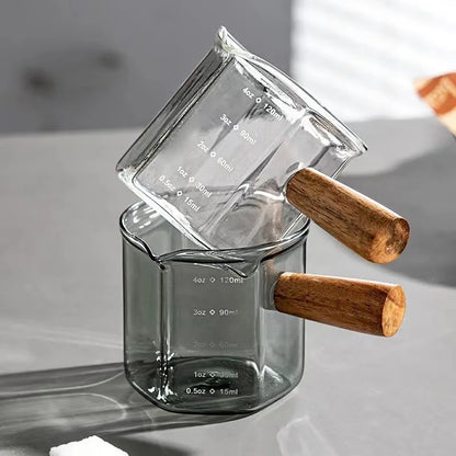 Copo Medidor Hexagonal de Vidro para Café e Leite