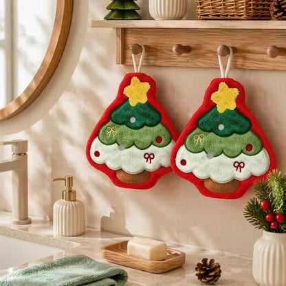 Kit de toalhas de mão de Natal com alça — 2 peças