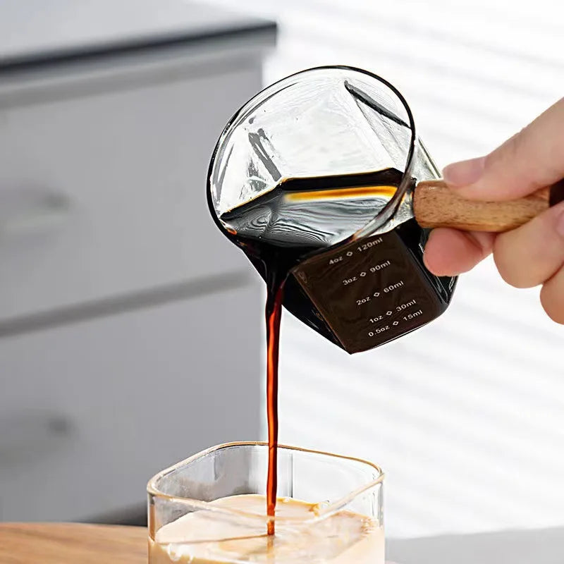 Copo Medidor Hexagonal de Vidro para Café e Leite