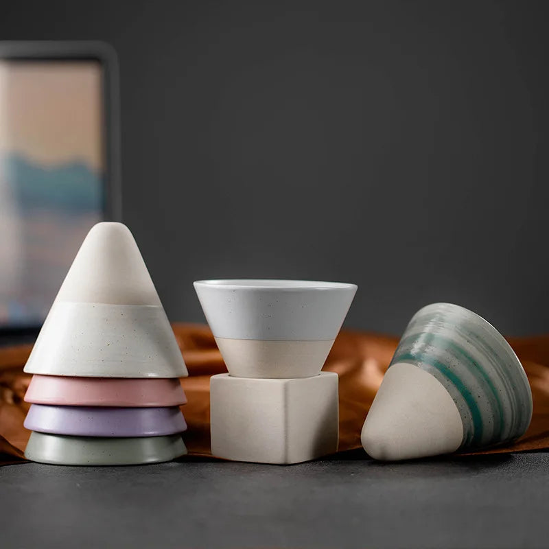 Xícara de Cerâmica Cone Japonesa Retrô para Café