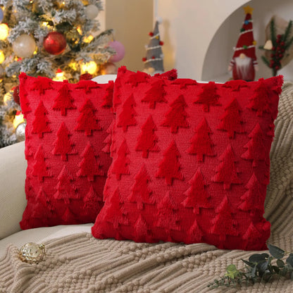 Capa de almofada de Natal com textura — Sino com laço