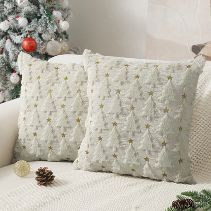 Capa de almofada de Natal com textura — Sino com laço