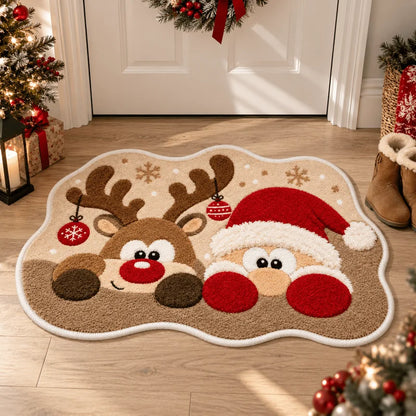 Tapete de Natal Renas e Papai Noel