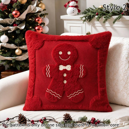 Capa de almofada de Natal em pelúcia — Árvores