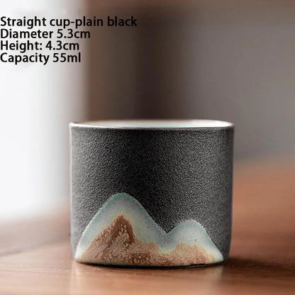 Caneca de Cerâmica com Cabo de Madeira para Café e Chá