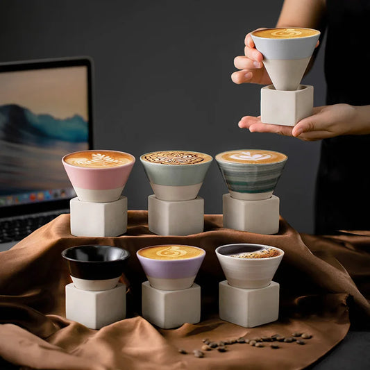 Xícara de Cerâmica Cone Japonesa Retrô para Café