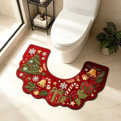 Tapete de Natal para vaso sanitário em U