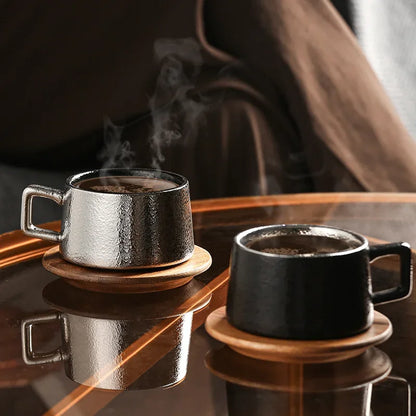 Xícara de Café com Pires Dourado Kit Presente