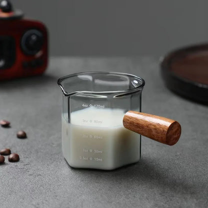Copo Medidor Hexagonal de Vidro para Café e Leite