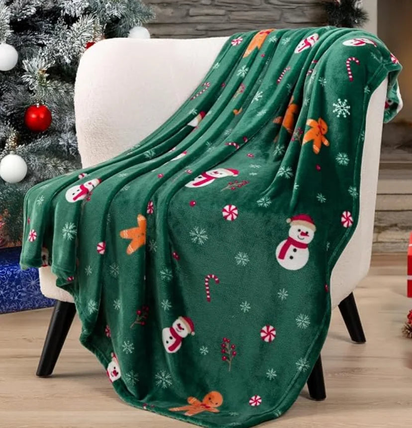 Manta de Natal Gingerbread em fleece