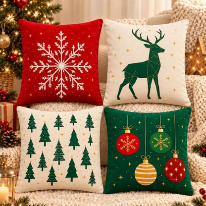 Capas decorativas natalinas para almofada de sofá