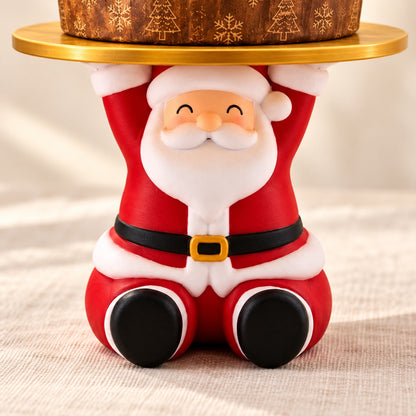 Detalhe da figura de Papai Noel do porta-panetone