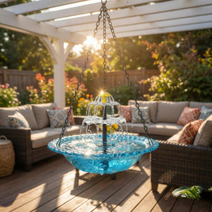 AquaBird - Fonte Solar Suspensa para Banho de Pássaros