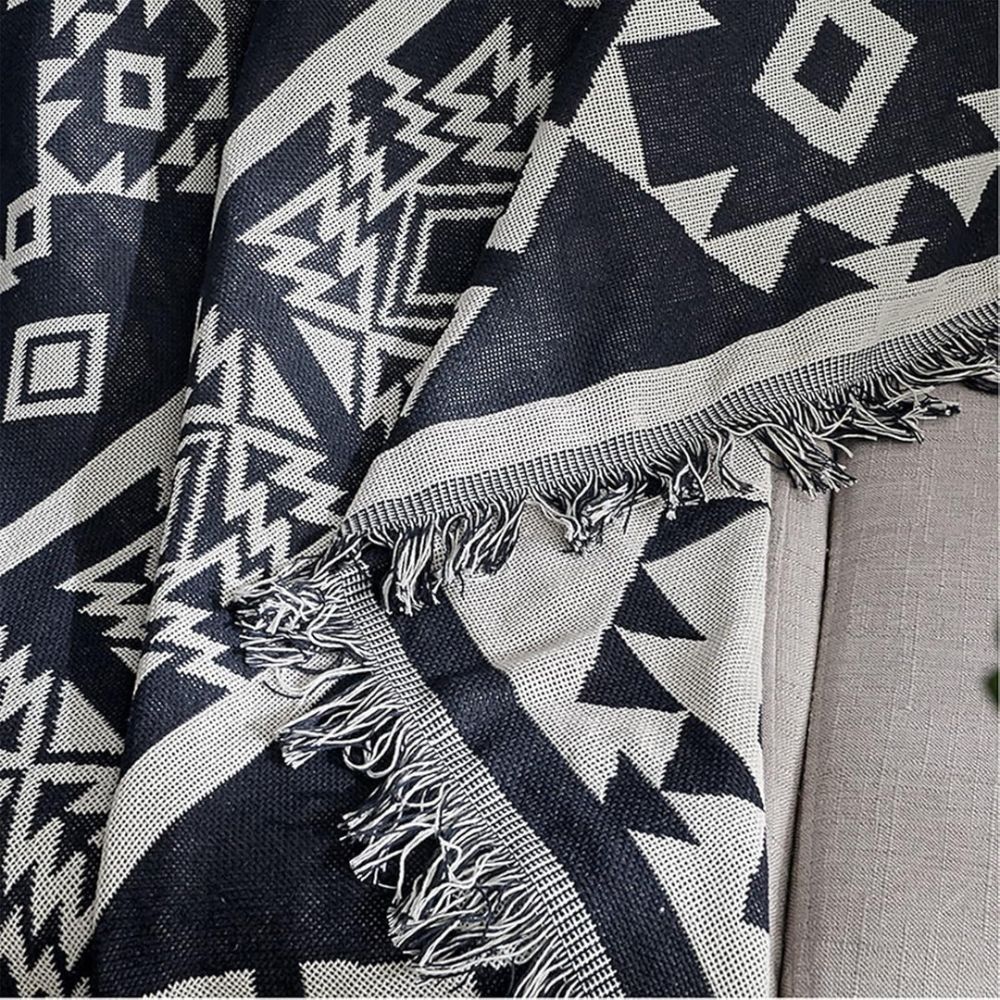 Manta boho reversível Nomad detalhe da estampa