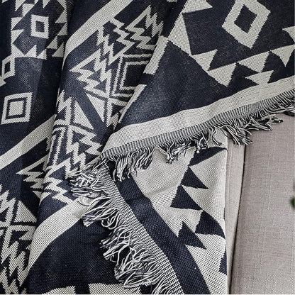 Manta boho reversível Nomad detalhe da estampa